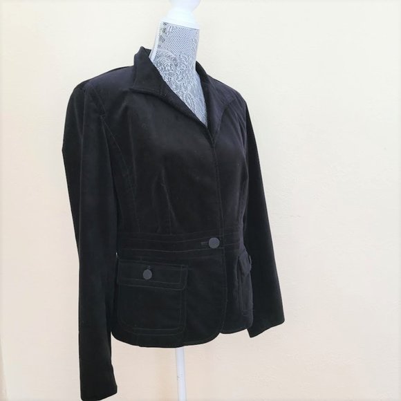 Talbots Black Velvet Blazer || Size 12 - Picture 11 of 12